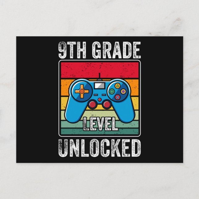 Cartão Postal Presente de estudante de videogame desbloqueado pa (Frente)