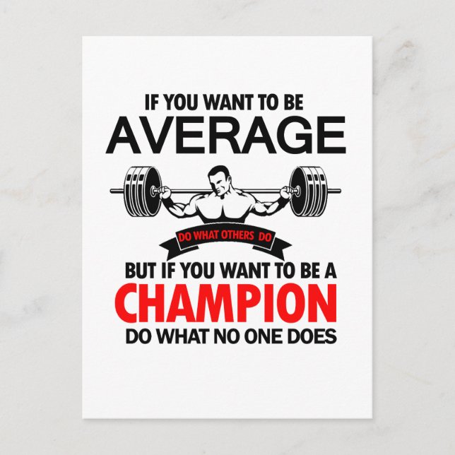 Cartão Postal presente de fisiculturista (Frente)