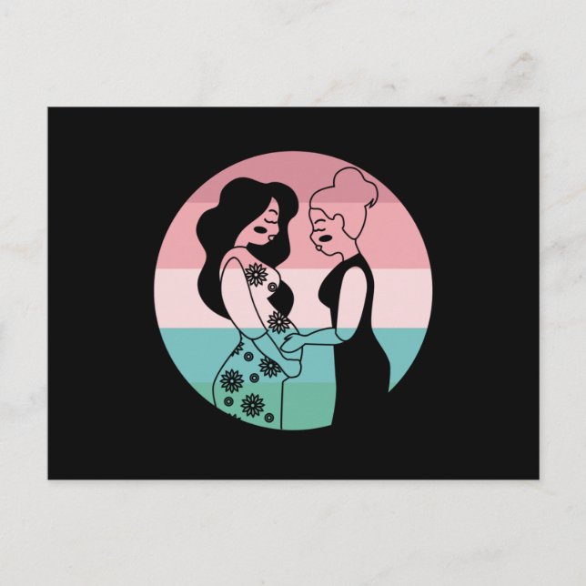 Cartão Postal Presente de gravidez de parto de parteira Obrigado (Frente)