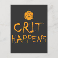 Presente de Jogo de RPG DnD Crit Happens Engraçado