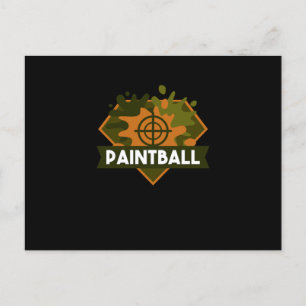 Cartão Postal Presente de Marcador de Paintball Alvo Militar de 