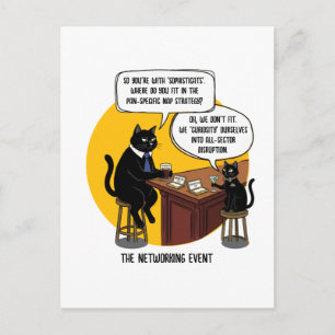Cartão Postal Presente de Meme de Evento de Networking de Humor