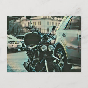 Cartão Postal Presente de motocicleta antiga