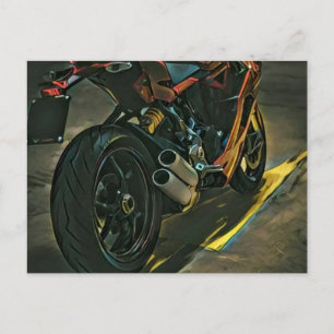 Cartão Postal presente de motocicleta clássica vintage