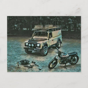 Cartão Postal Presente de motocicleta retrô
