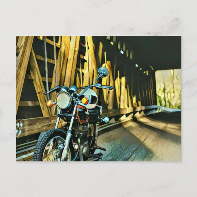 Cartão Postal Presente de motocicleta vintage (Frente)