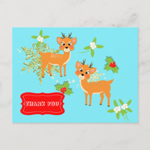 Cartão Postal Presente de Natal bonito inspirado na Retro Obriga