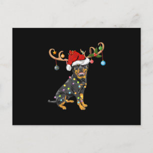 Cartão Postal Presente de Natal do Rottweiler Santas Rena Rottwe