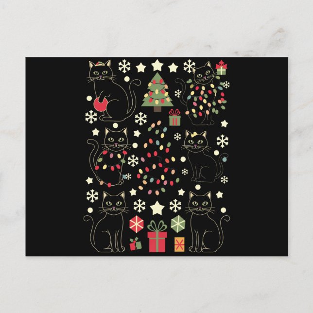 Cartão Postal Presente De Pão De Gato De Natal Para Proprietário (Frente)