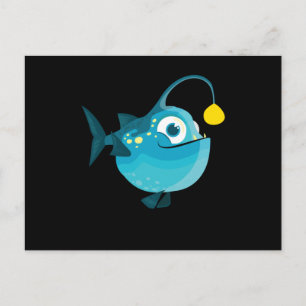 Cartão Postal Presente de Peixe Oceano Design Baleia Natação Foc
