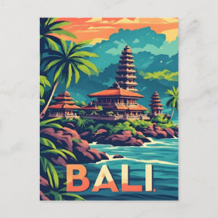 Cartão Postal Presente de Viagem Bali Indonésia para Viajantes d