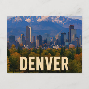 Cartão Postal Presente de Viagem Cidade Montanhosa Denver Colora
