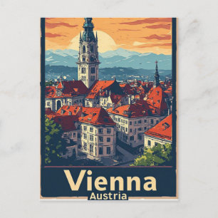 Cartão Postal Presente de Viagem Familiar em Viena, Áustria para