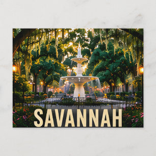 Cartão Postal Presente de Viagem Jardim Histórico Savannah Geórg