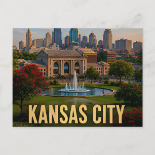 Cartão Postal Presente de Viagem Kansas City Missouri Parque