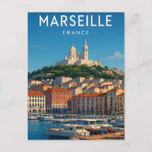 Cartão Postal Presente de Viagem Marselha França Mediterrâneo