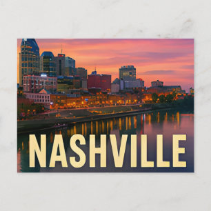 Cartão Postal Presente de viagem Nashville Tennessee Music City