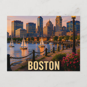 Cartão Postal Presente de Viagem para a Orla de Boston Massachus