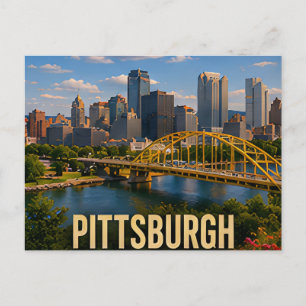 Cartão Postal Presente de viagem Ponte Pittsburgh Pensilvânia