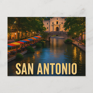 Cartão Postal Presente de viagem San Antonio Texas River Walk
