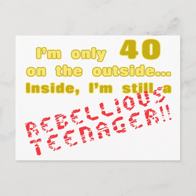 Cartão Postal Presente Divertido de 40º Aniversário (Frente)