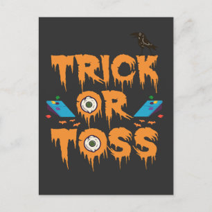 Cartão Postal Presente Divertido de Cornhole para Halloween Assu