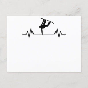 Cartão Postal Presente Divertido de Esqui de Neve Batimento Card