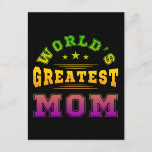 Cartão Postal Presente do Dia das Mães da Melhor Mãe do Mundo