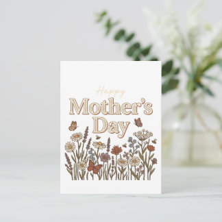 Cartão Postal Presente do Dia das Mães Jardim de Flores Silvestr