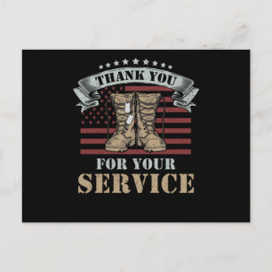 Cartão Postal Presente do Dia dos Veteranos Obrigado pelo seu se