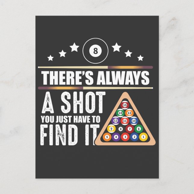 Cartão Postal Presente do jogador de Piscina do Billiards para v (Frente)