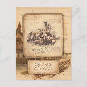 Cartão Postal Presente do maquinista/comboio de vapor de alta te