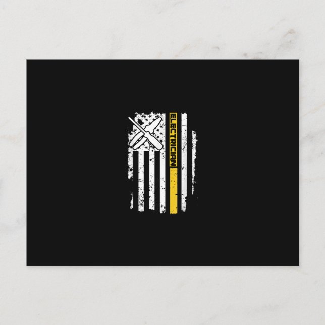 Cartão Postal Presente Elétrico Americano Bandeira dos EUA Eletr (Frente)