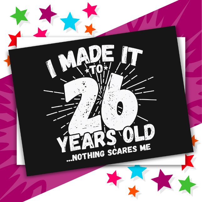 Cartão Postal Presente engraçado de 26º aniversário sarcástico (Criador carregado)