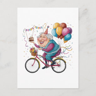 Cartão Postal Presente engraçado de aniversário da vovó de cicli