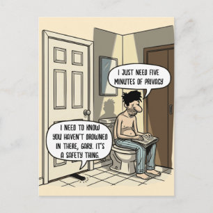 Cartão Postal Presente Engraçado de Humor de Banheiro para Pai d