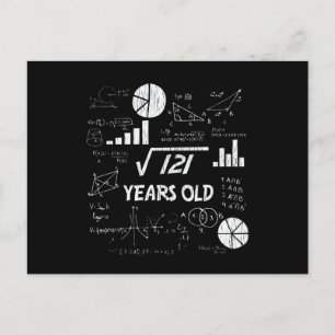 Cartão Postal Presente geek de matemática para aniversário de 11