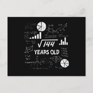 Cartão Postal Presente geek de matemática para aniversário de 12