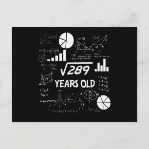 Cartão Postal Presente Geek de Matemática para Aniversário de 17