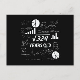 Cartão Postal Presente Geek de Matemática para Aniversário de 18
