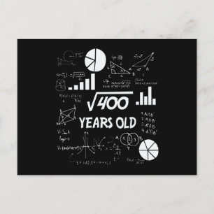 Cartão Postal Presente Geek de Matemática para Aniversário de 20