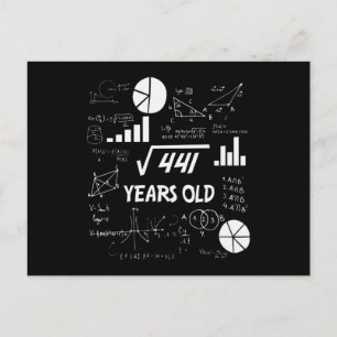Cartão Postal Presente Geek de Matemática para Aniversário de 21