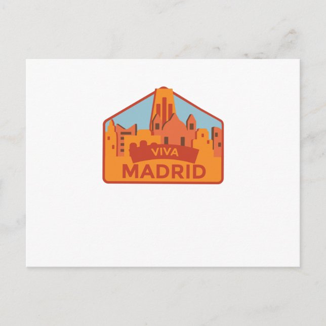 Cartão Postal Presente na Espanha da cidade de Viagem Viva Madri (Frente)