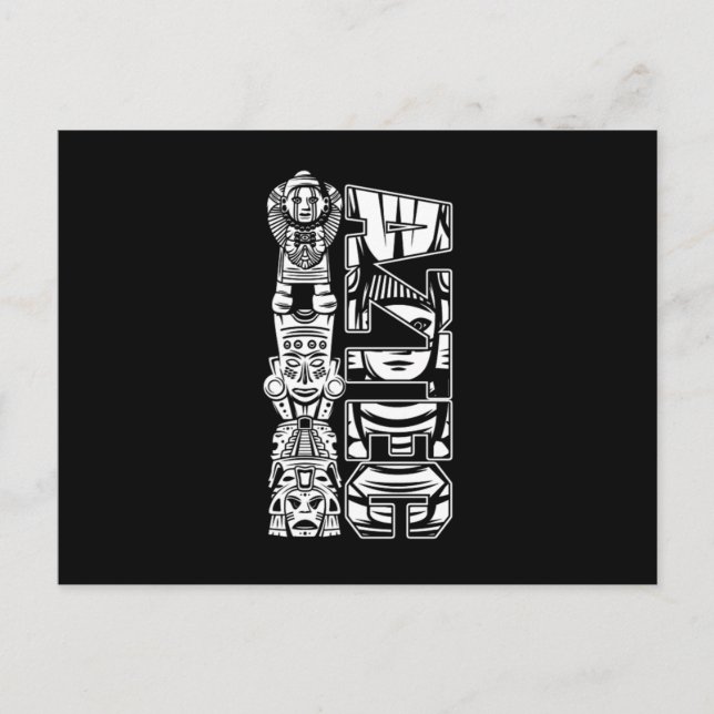 Cartão Postal Presente Nativo Maya Inca Cultura Nativa Asteca Me (Frente)