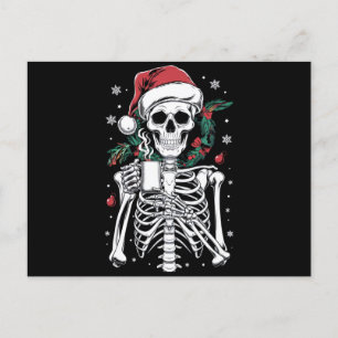 Cartão Postal Presente no café de Natal do Skeleton do Dentro mo