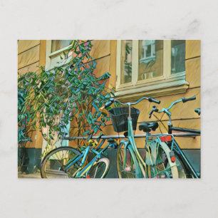 Cartão Postal Presente para Amante de Ciclismo Pintura de Cicl