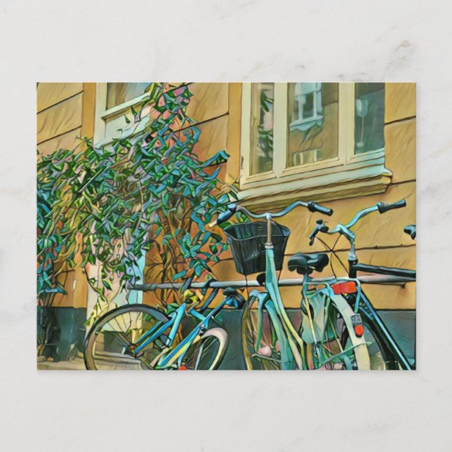 Cartão Postal Presente para Amante de Ciclismo | Pintura de Cicl (Frente)