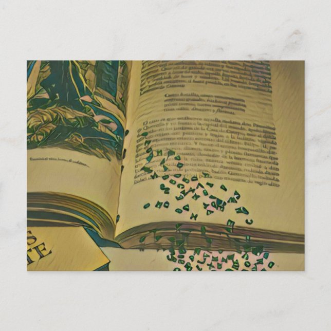 Cartão Postal Presente para amantes de bibliotecas (Frente)