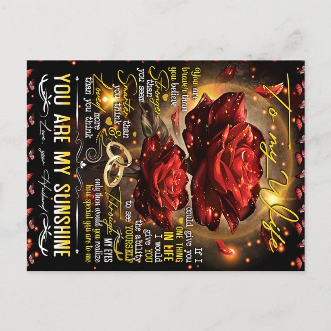 Cartão Postal Presente para minha esposa, presente de amor de ca (Frente)