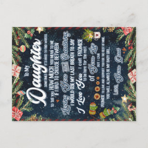 Cartão Postal Presente Para Minha Filha, Carta de Natal Para Fil